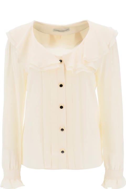 Fashion for Women Alessandra Rich Crepe De Chine Blouse With Frills