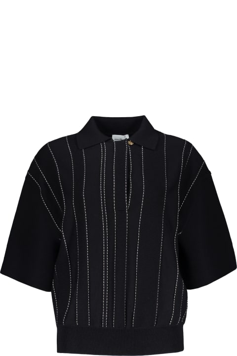 Topwear for Women Ferragamo Knitted Wool Polo Shirt