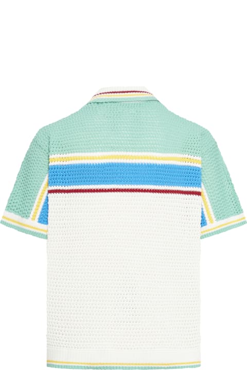 Casablanca Shirts for Men Casablanca Crochet Effect Tennis Shirt