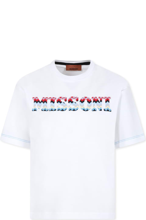 Missoni T-Shirts & Polo Shirts for Boys Missoni White T-shirt For Boy With Logo