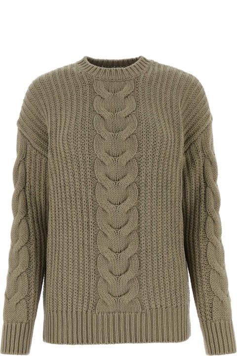 Sweaters for Women Max Mara Sage Green Cotton Acciaio Sweater