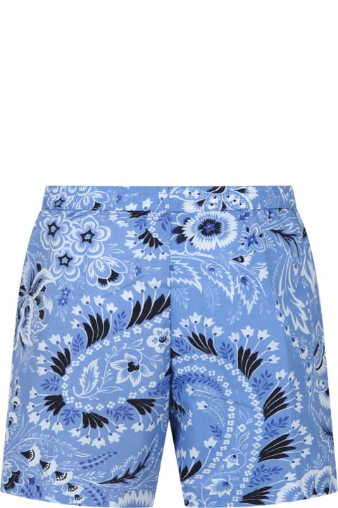 Etro for Kids Etro Sky Blue Swim Boxer For Boy With Paisley Pattern