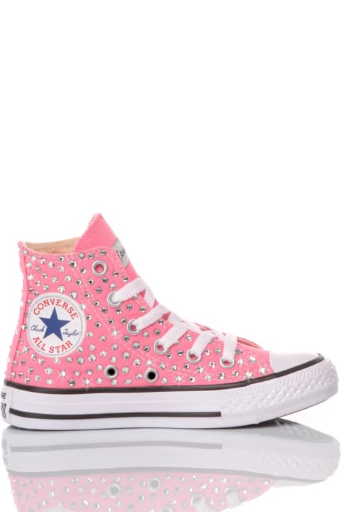 Shoes for Boys Mimanera Converse Junior Swarovski Pink Customized Mimanera