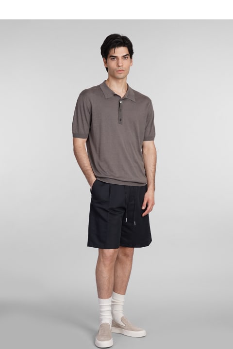 Low Brand Clothing for Men Low Brand Tokyo Shorts In Black Linen
