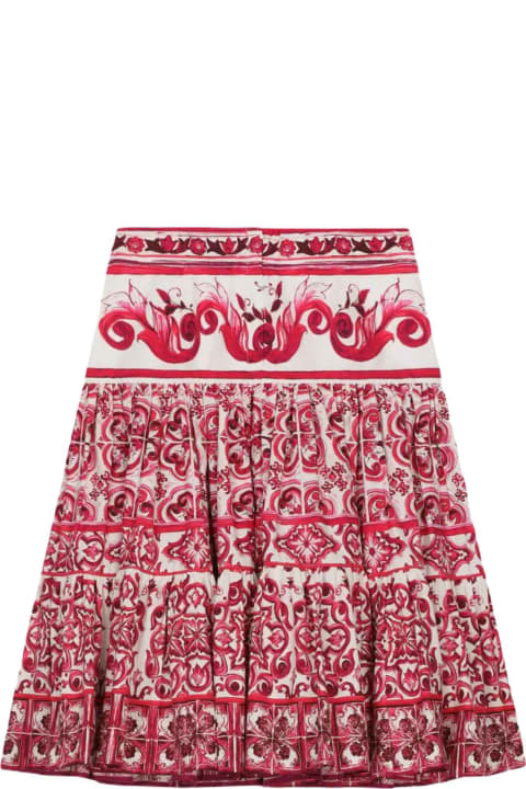 Dolce & Gabbana Bottoms for Girls Dolce & Gabbana White/fuchsia Skirt Girl Dolce&gabbana Kids