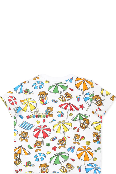 Fashion for Baby Girls Moschino White T-shirt For Baby Boy With Teddy Bear