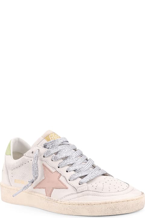 Golden Goose أحذية سنيكرز لـ السيدات Golden Goose Ball Star Leather Sneakers With Iconic Contrasting Star