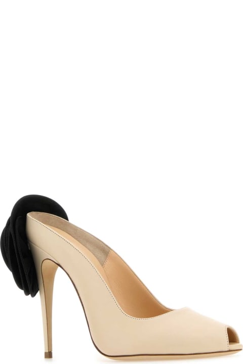 Magda Butrym High-Heeled Shoes for Women Magda Butrym Ivory Leather Peep Mules