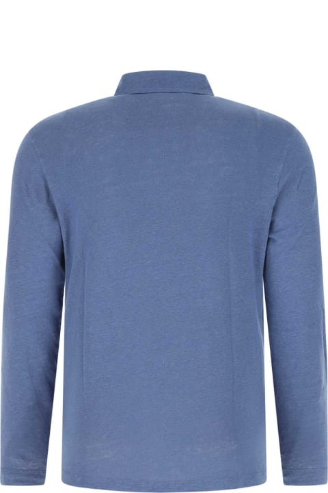 メンズ Hartfordのトップス Hartford Light-blue Linen Polo Shirt