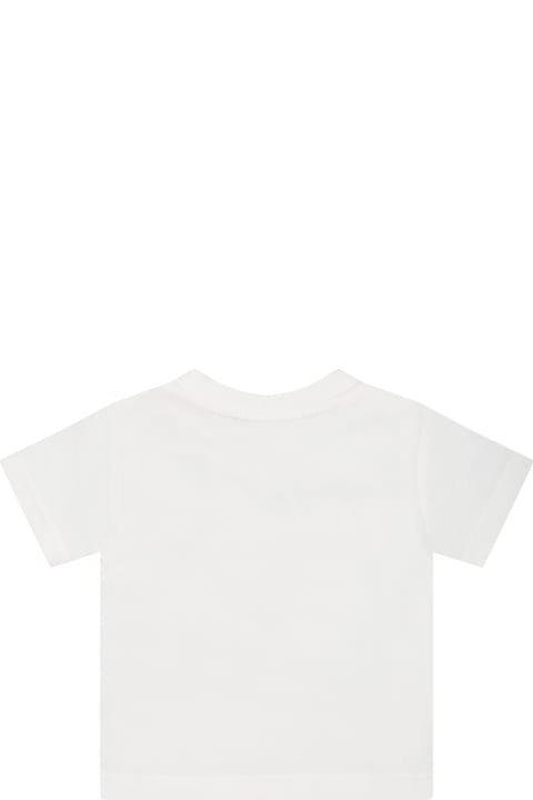 Topwear for Baby Girls Moschino White T-shirt For Baby Kids With Teddy Bear