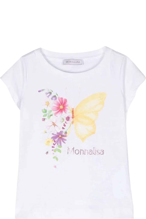 Monnalisa T-Shirts & Polo Shirts for Girls Monnalisa White T-shirt Girl