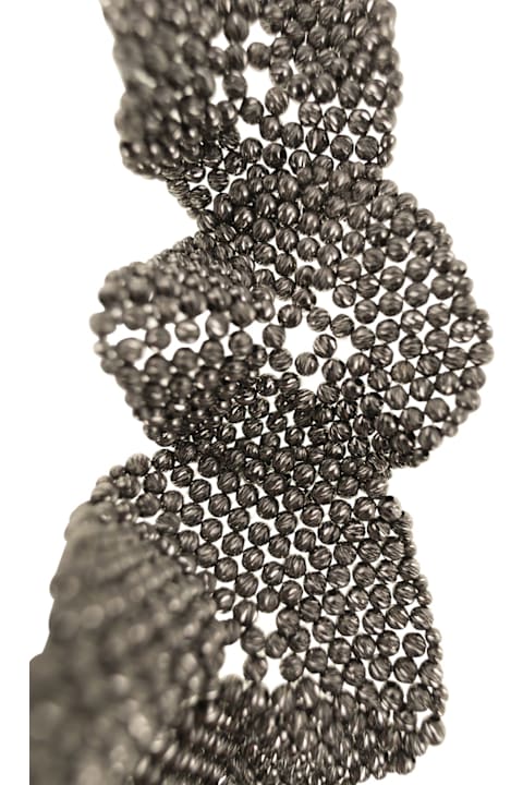 Brunello Cucinelli حُلي لـ السيدات Brunello Cucinelli 925 Sterling Silver Sculpted Flower Necklace