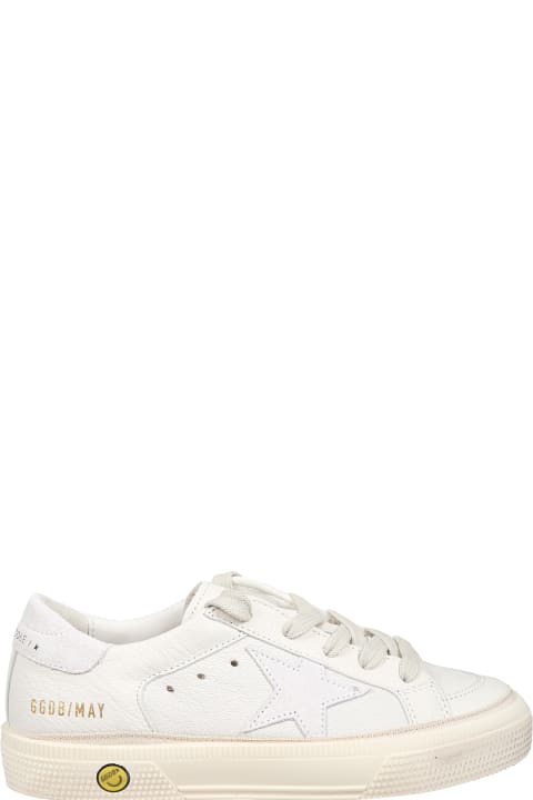 Golden Goose for Kids Golden Goose White May Sneakers For Girl With Iconic Star