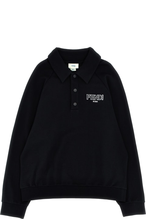 Fendi Sweaters & Sweatshirts for Boys Fendi Flocked Logo Sweatshirt