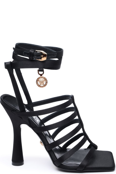 Versace for Women Versace Black Satin Sandals