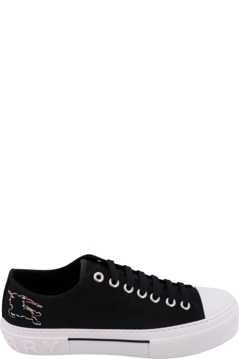 Burberry for Men Burberry Monochrome Sneaker With Drawing Detail At The Back In Cotton Man