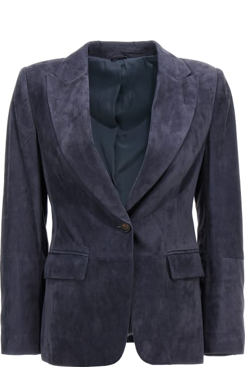 Coats & Jackets Sale for Women Brunello Cucinelli Suede Single-breasted Blazer