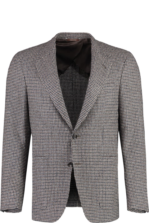Canali Coats & Jackets for Men Canali Houndstooth Wool Blazer