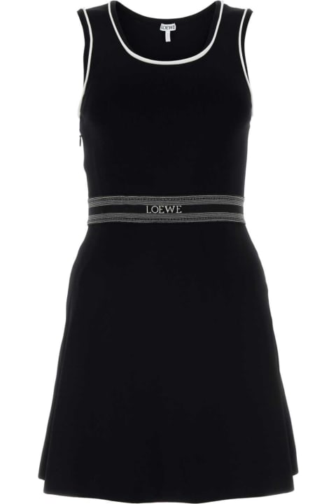 Clothing for Women Loewe Black Stretch Viscose Blend Mini Dress