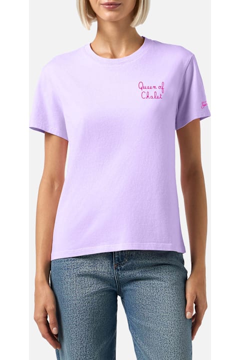 Fashion for Men MC2 Saint Barth Winter Cotton T-shirt Emilie With Queen Of Chalet Embroidery