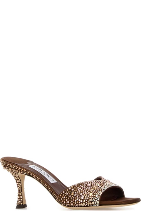 Jimmy Choo Embellished Satin Skye Mules