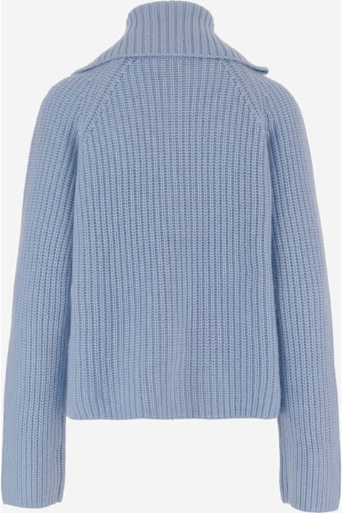 Clothing Sale for Women Allude Wool And Cashmere Zip-up Sweater