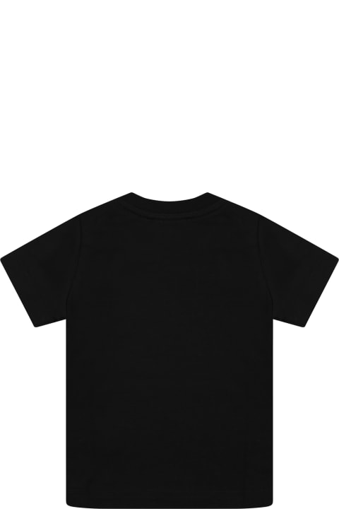 Topwear for Baby Girls Dsquared2 Black T-shirt For Baby Boy With Print