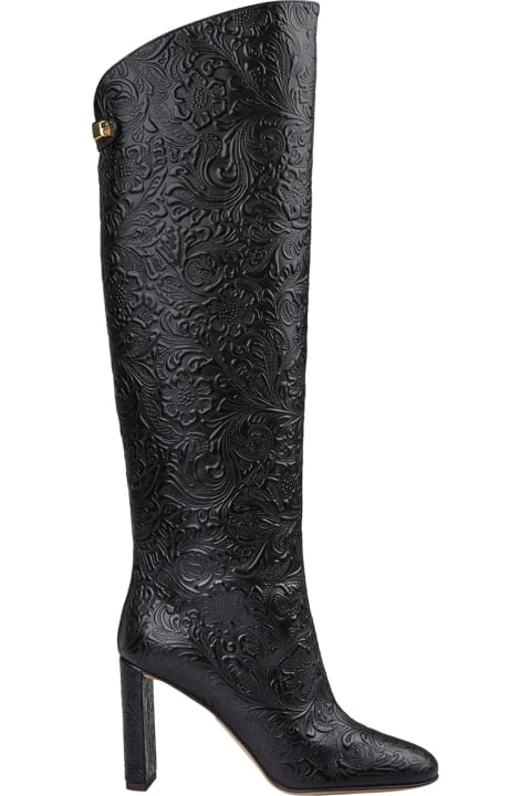 Maison Skorpios Boots for Women Maison Skorpios Adriana Borgia Boots In Black Pecan Leather