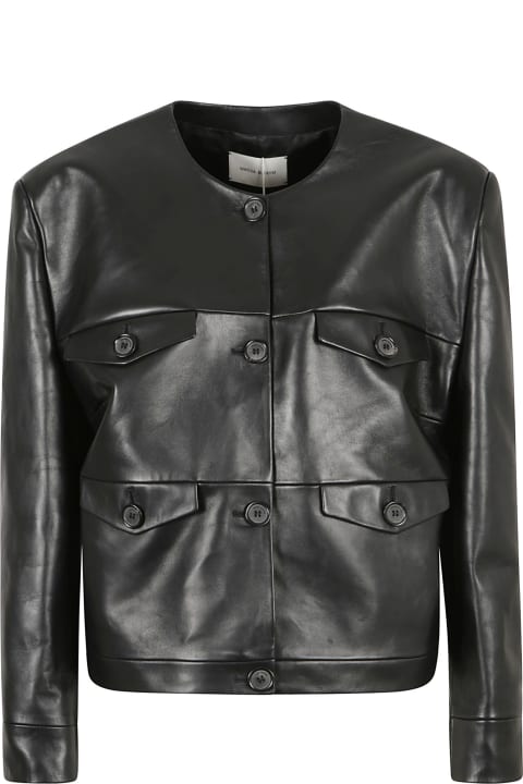 ウィメンズ コート＆ジャケット Magda Butrym 4 Pockets Buttoned Leather Jacket