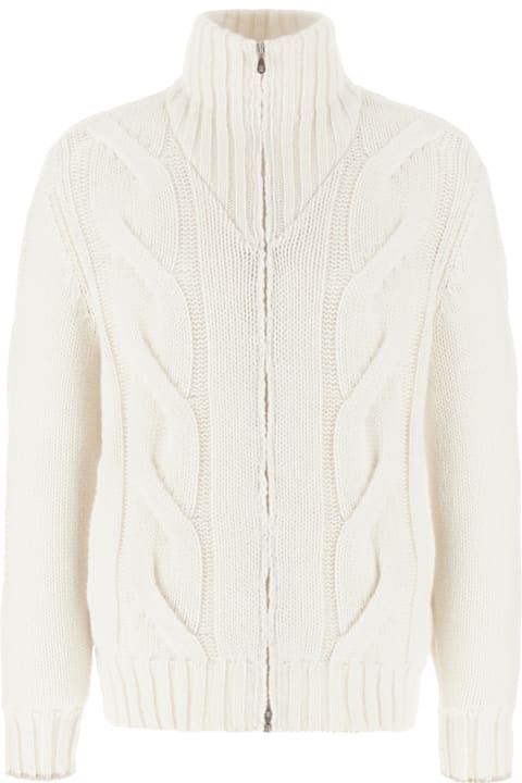 Fashion for Men Brunello Cucinelli Ivory Cashmere Padded Sweater