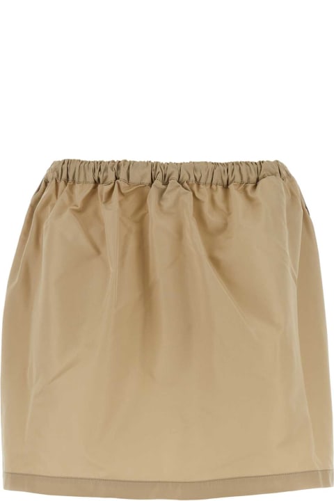 Miu Miu Skirts for Women Miu Miu Cappuccino Tech Fabric Mini Skirt