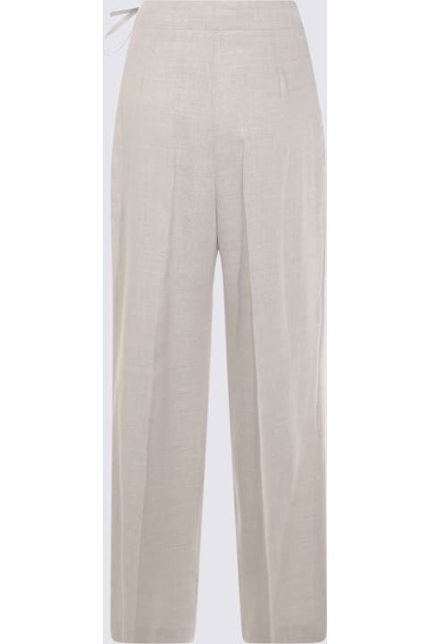 Eleventy for Kids Eleventy Grey Linen And Wool Pants