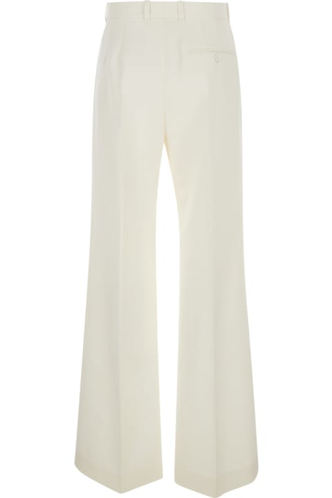 ウィメンズ Chloéのパンツ＆ショーツ Chloé White Flared Trousers In Wool And Silk Woman