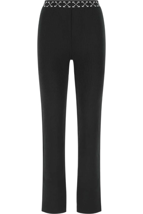 Off-White Pants & Shorts for Women Off-White Black Stretch Polyester Blend Pant