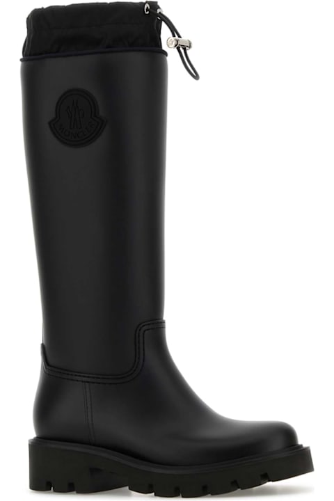 Moncler Boots for Women Moncler Black Rubber Kickstream Boots