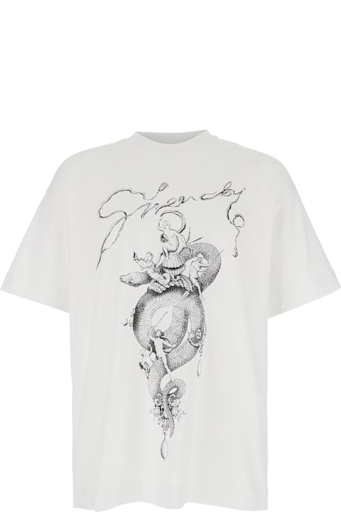 Givenchy Clothing for Men Givenchy White And Grey Cotton T-shirt