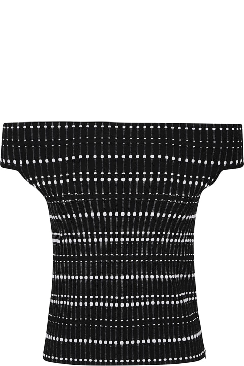 Alexander McQueen Topwear for Women Alexander McQueen Black And White Knitted Top