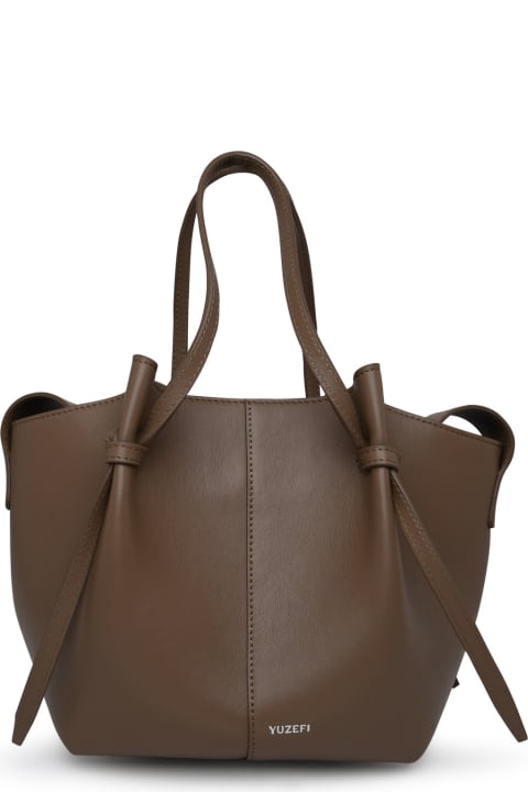 YUZEFI Totes for Women YUZEFI Mochi Square Bag In Beige Leather