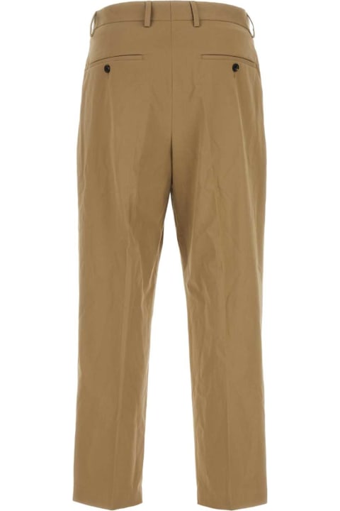 Dries Van Noten سراويل لـ القسم الرجالي Dries Van Noten Biscuit Stretch Cotton Pant