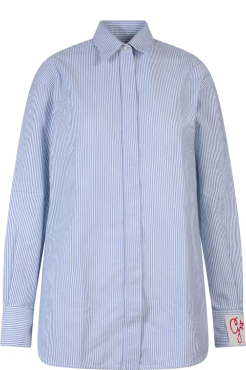 أدوات منزلية Golden Goose Cotton Shirt With Striped Motif