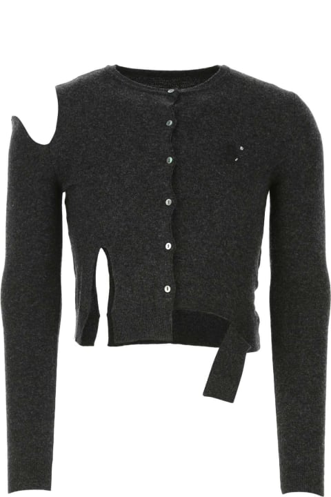 Ader Error Sweaters for Men Ader Error Black Wool Blend Cardigan