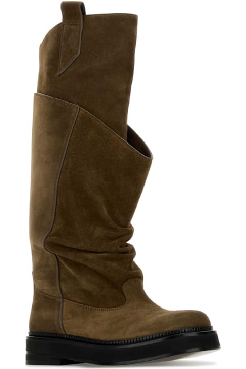The Attico Mud Suede Passeggiata Boots