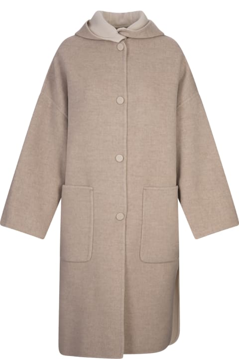 Agnona for Women Agnona Muretto Cocoon Coat In Sesame