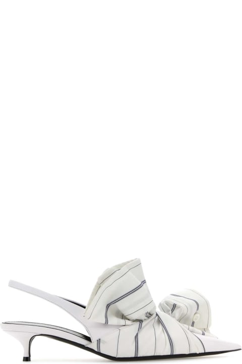 Balenciaga High-Heeled Shoes for Women Balenciaga White Leather Chemise Pumps