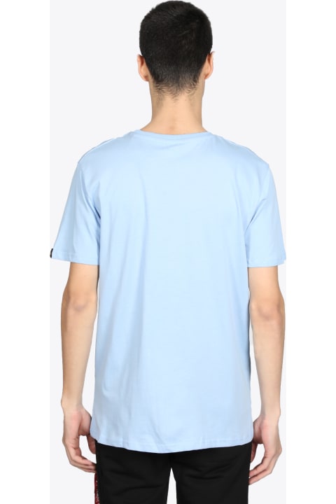 Basic T Small Logo Light blue cotton t-shirt with small chest logo