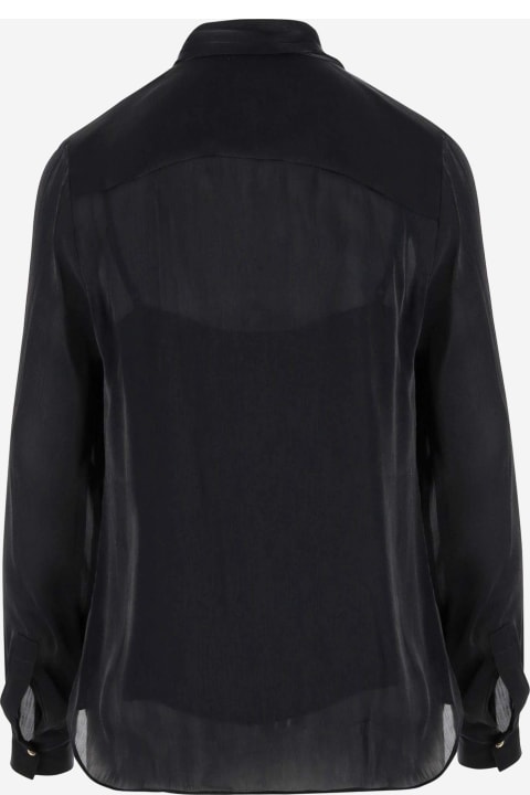 Michael Kors Topwear for Women Michael Kors Ruched Metallic Georgette Shirt