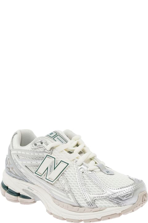 أدوات منزلية New Balance '1906' Grey And White Low Top Sneakers With Logo Detail In Mix Of Tech Materials Woman