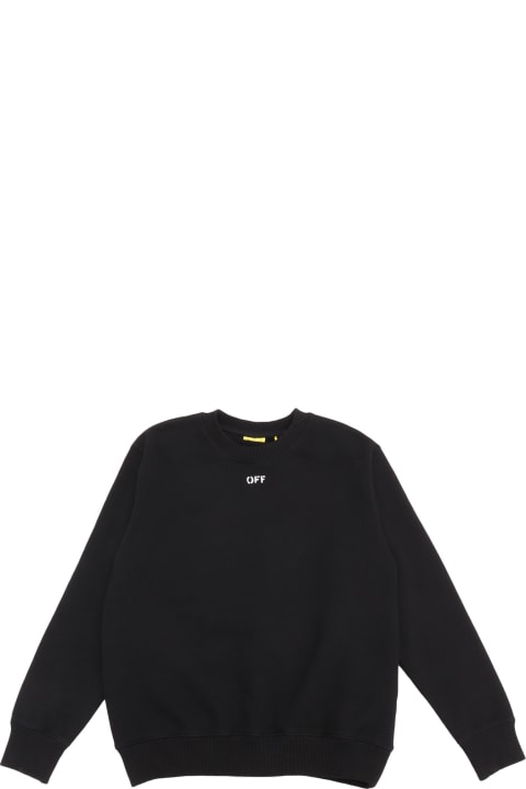 Off-White for Kids Off-White Off Stamp Plain Crewneck Black - White