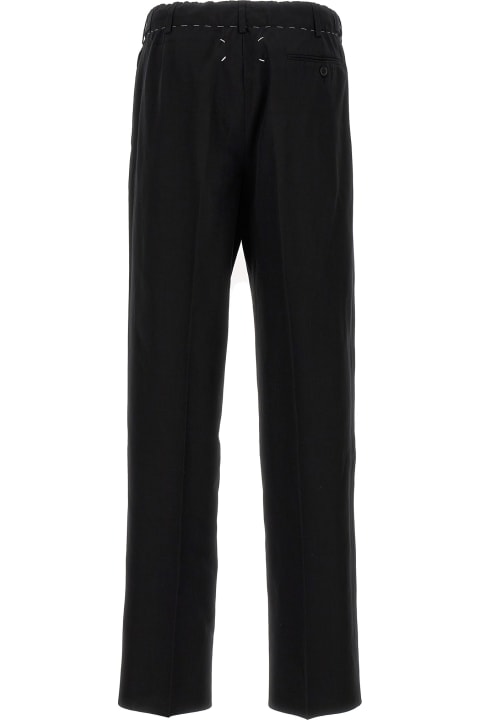 Drawstring Pants With Front Pleats