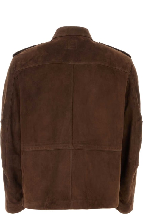 Coats & Jackets for Men Ferragamo Brown Suede Jacket